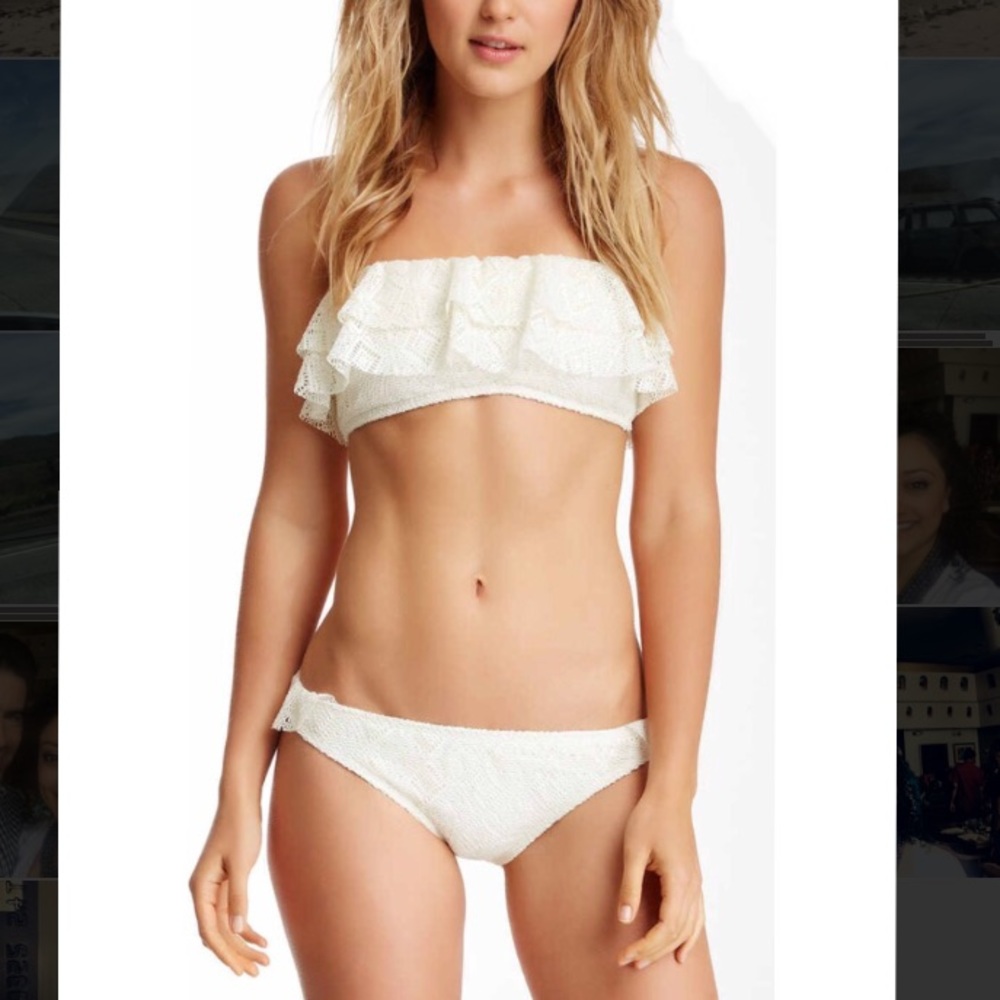 GUESS 2Pc Ruffle Crochet Convertible Bikini 👙NWOT